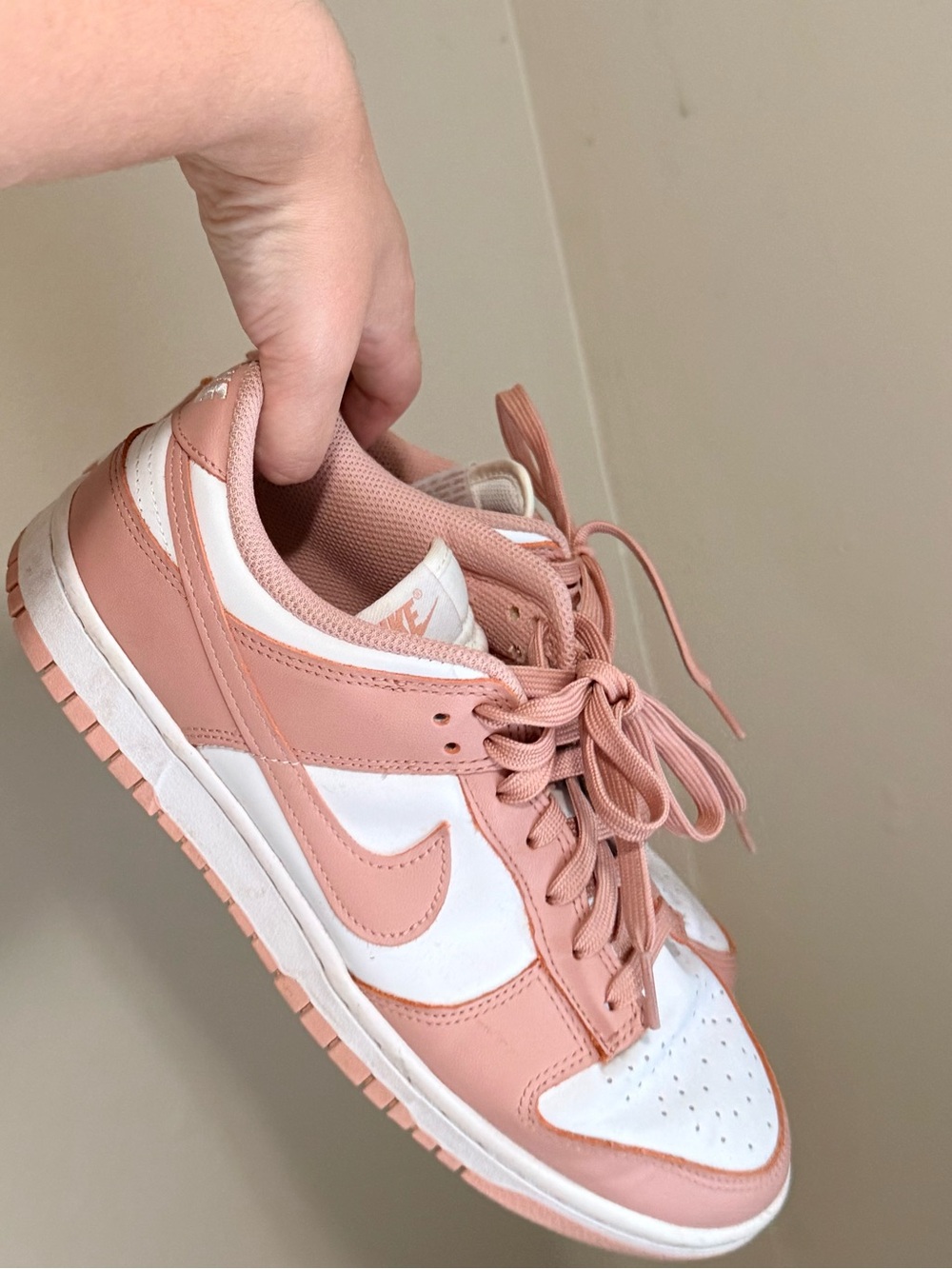 Dusty pink & white Nike Dunks